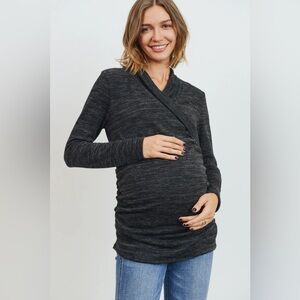 Hello MIZ Charcoal Maternity Top